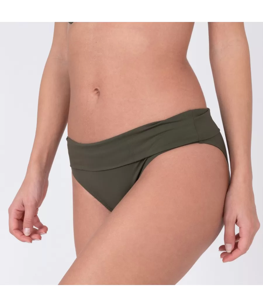 Culotte de maillot femme revers savane kaki | Kiwi Saint Tropez