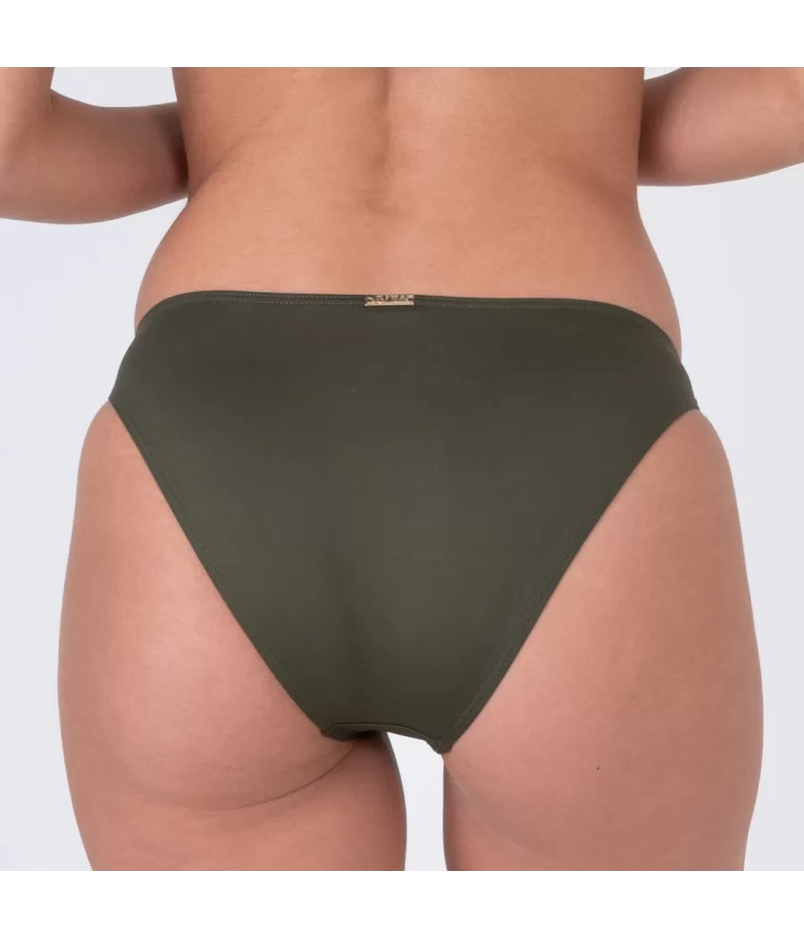 Culotte de maillot femme basique savane kaki | Kiwi Saint Tropez