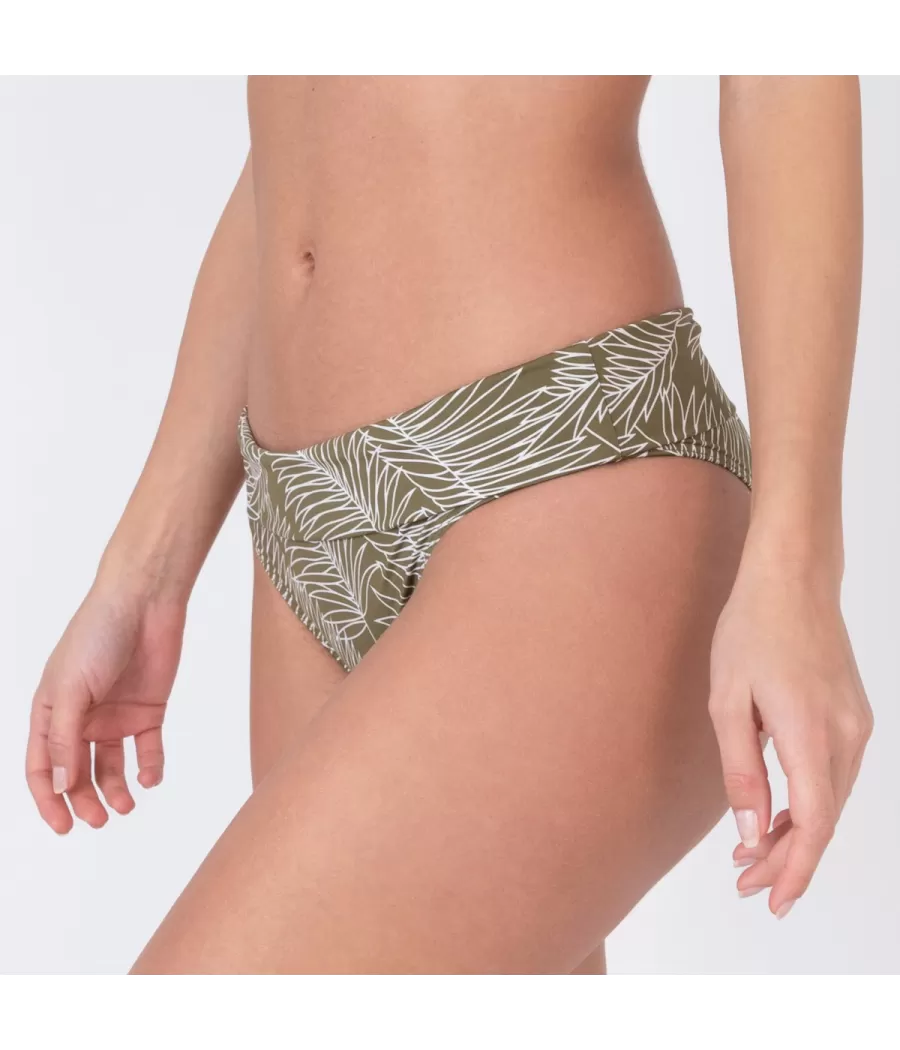 Damesbikinislip met bladerrug kaki - Maillots séparables imprimés | Kiwi Saint Tropez