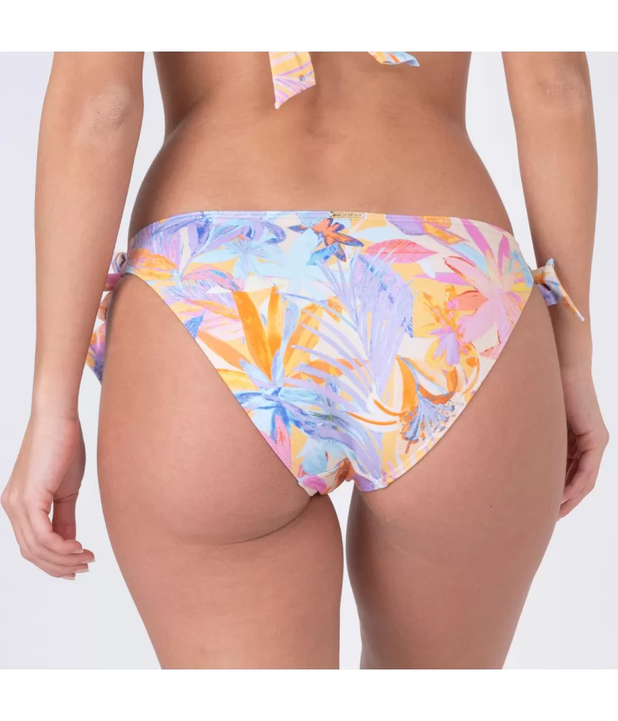 Culotte de maillot femme nouée taiga orange - Printed mix and match | Kiwi Saint Tropez