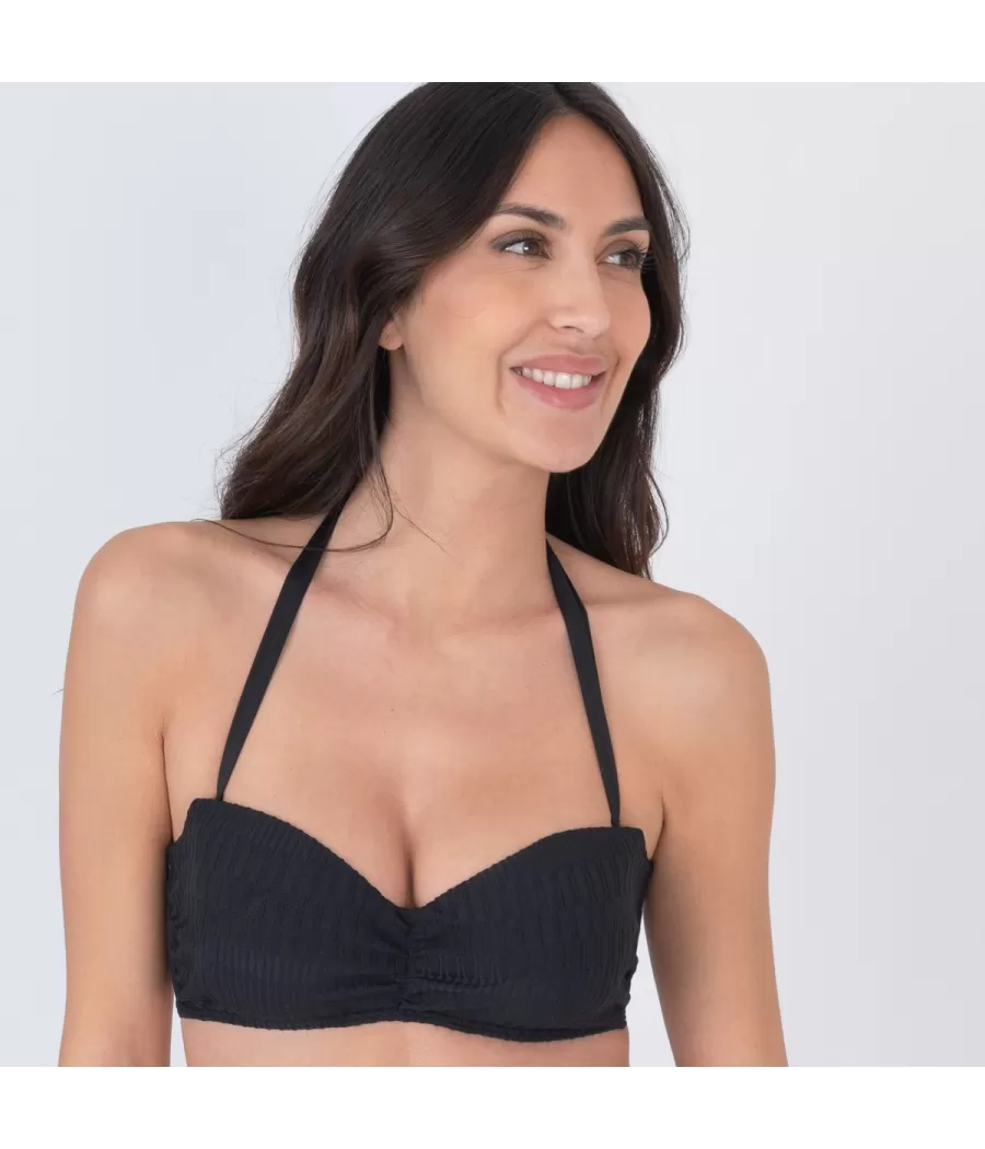 Haut de maillot femme bandeau Sahel noir