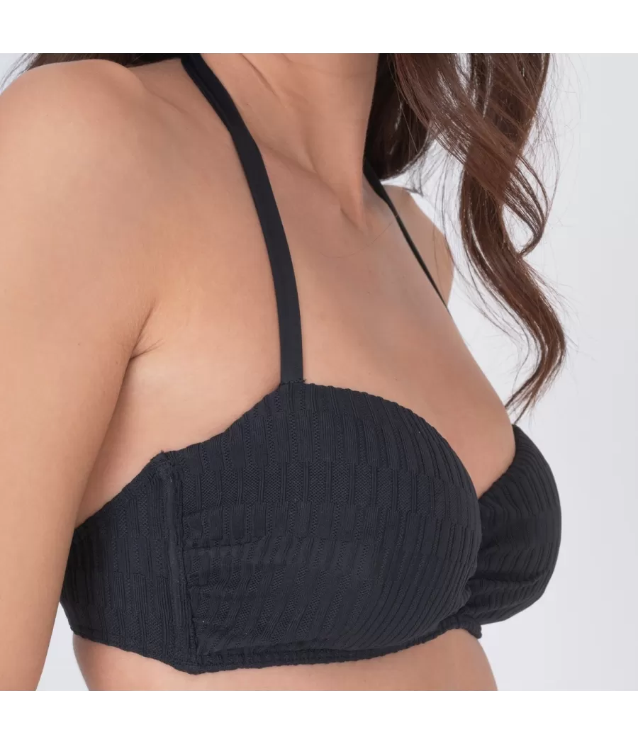 Haut de maillot femme bandeau Sahel noir | Kiwi Saint Tropez