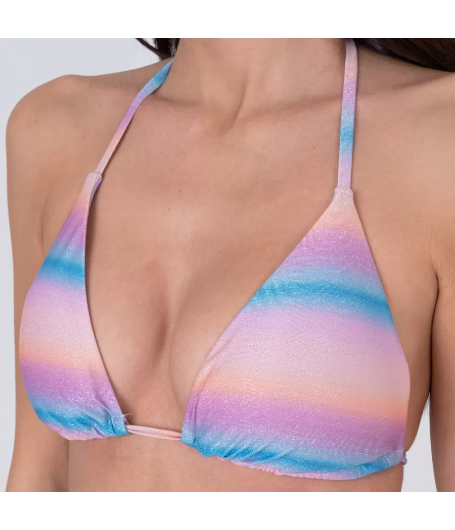 Haut de maillot femme triangle tie&dye mini mauve | Kiwi Saint Tropez