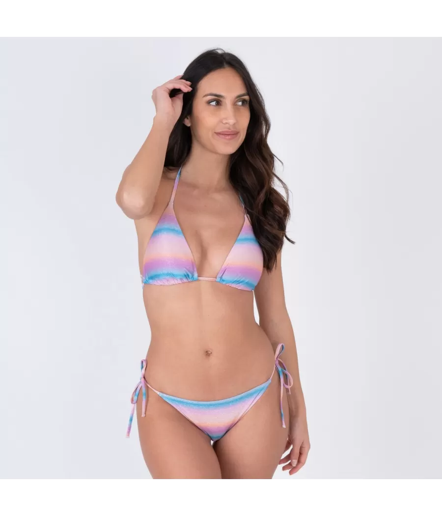 Culotte de maillot femme nouée tie&die mini mauve | Kiwi Saint Tropez