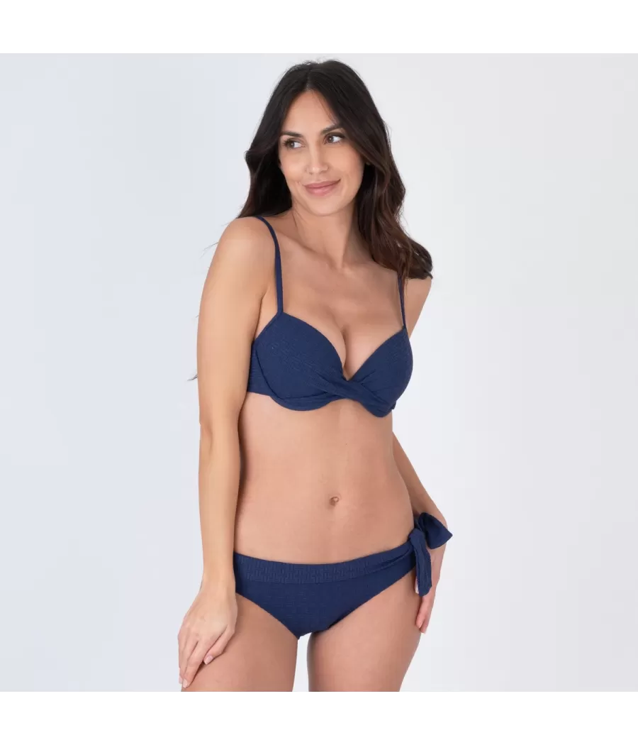 Culotte de maillot femme nouée somptueux navy | Kiwi Saint Tropez