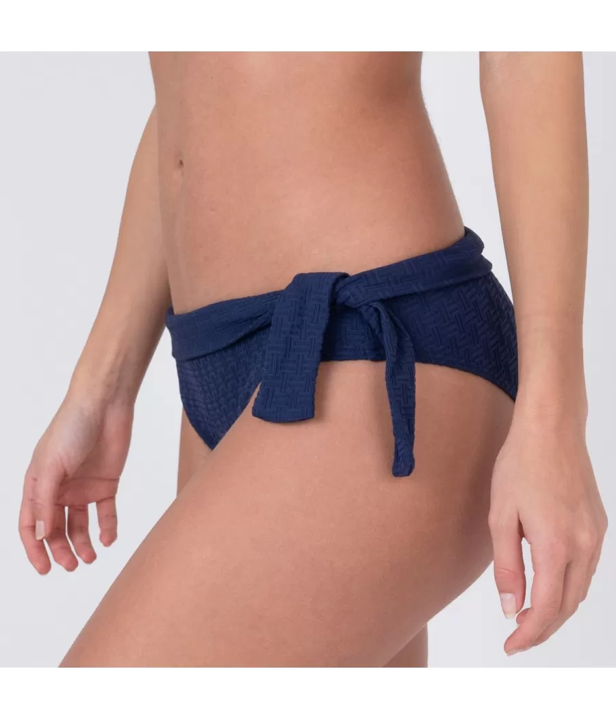 Culotte de maillot femme nouée somptueux navy | Kiwi Saint Tropez