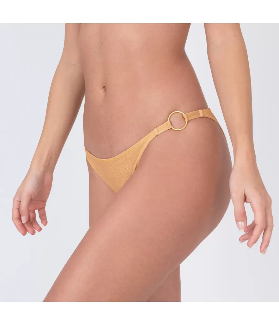 Culotte de maillot femme boucles luminoso doré - Plain mix and match | Kiwi Saint Tropez