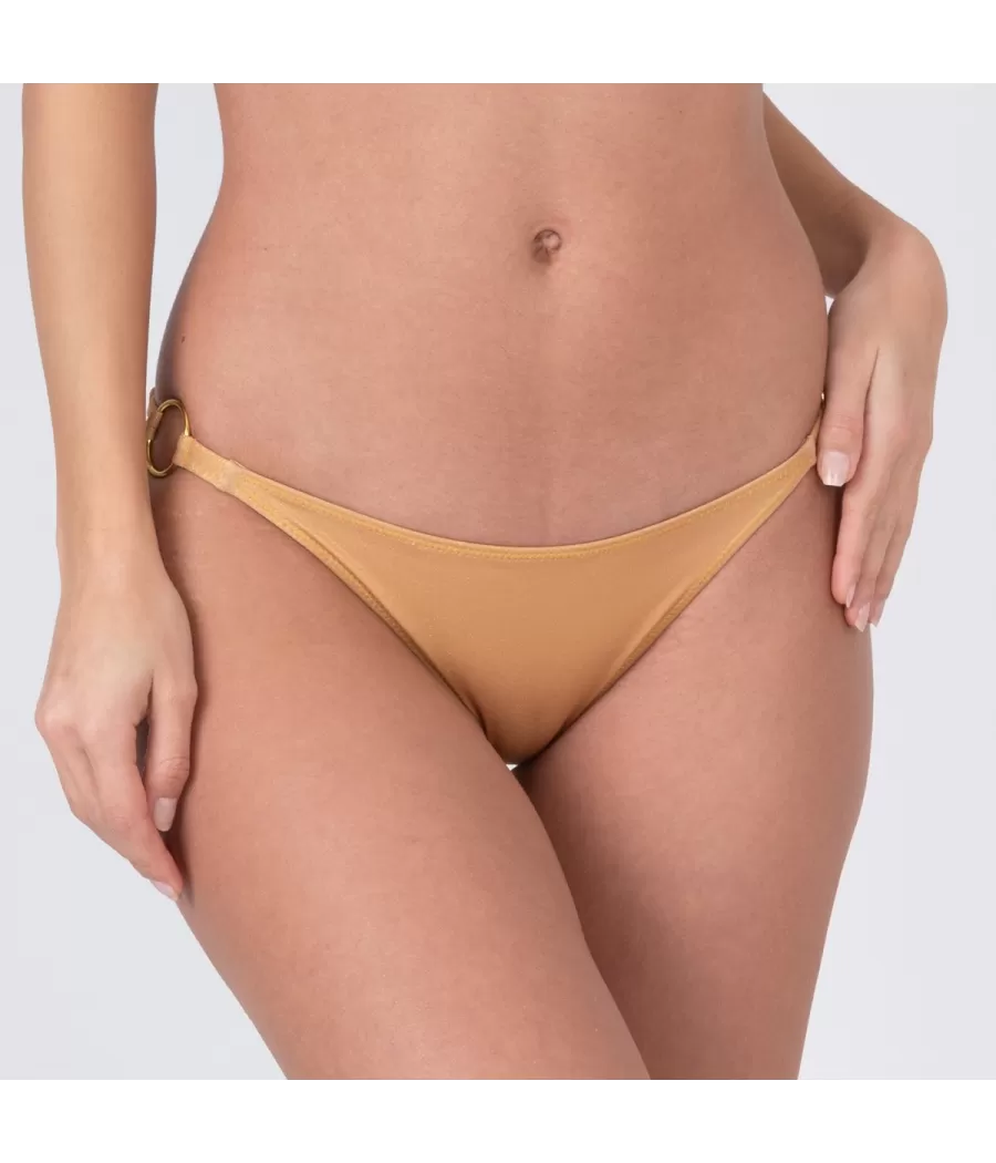 Culotte de maillot femme boucles luminoso doré | Kiwi Saint Tropez