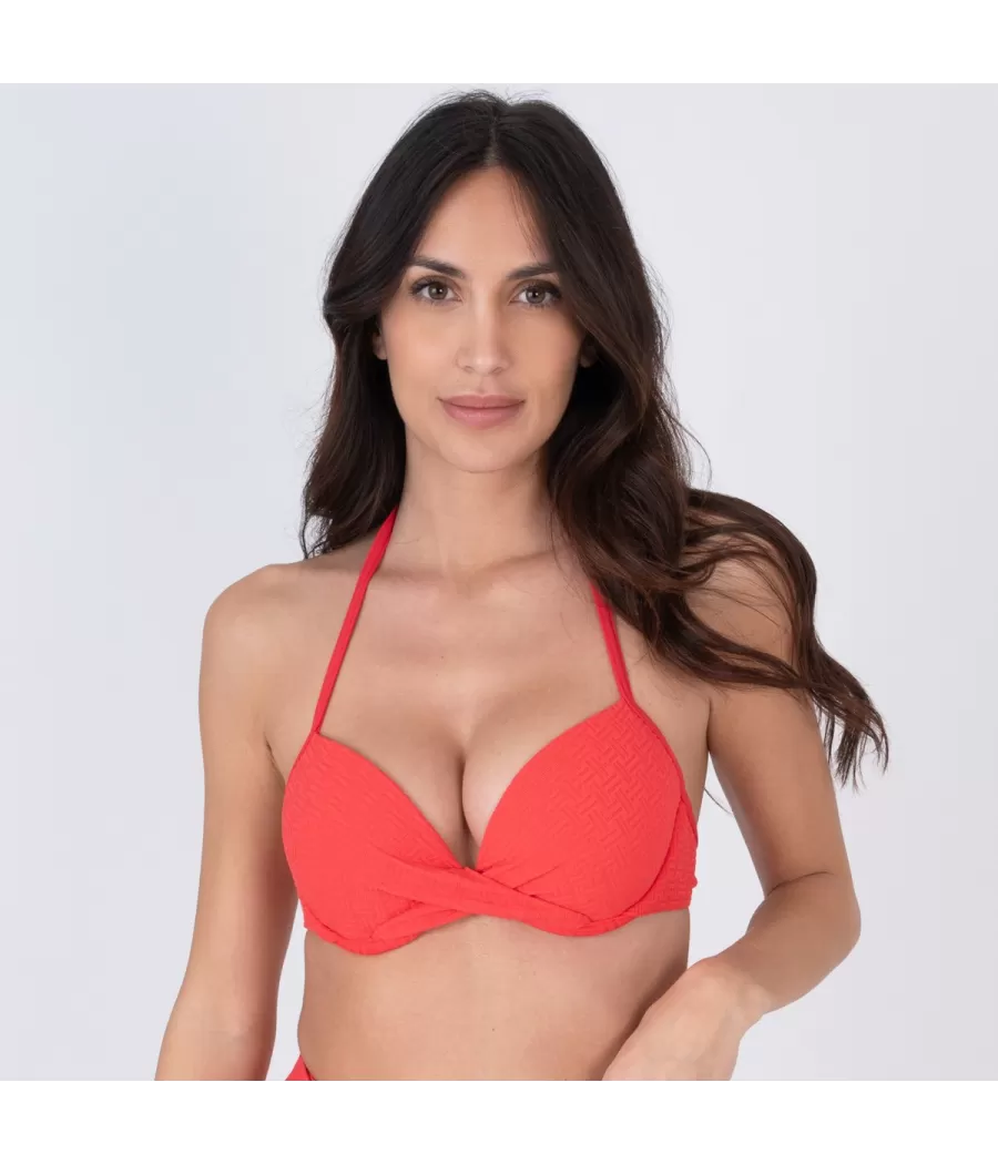 Haut de maillot femme coques somptueux rouge | Kiwi Saint Tropez