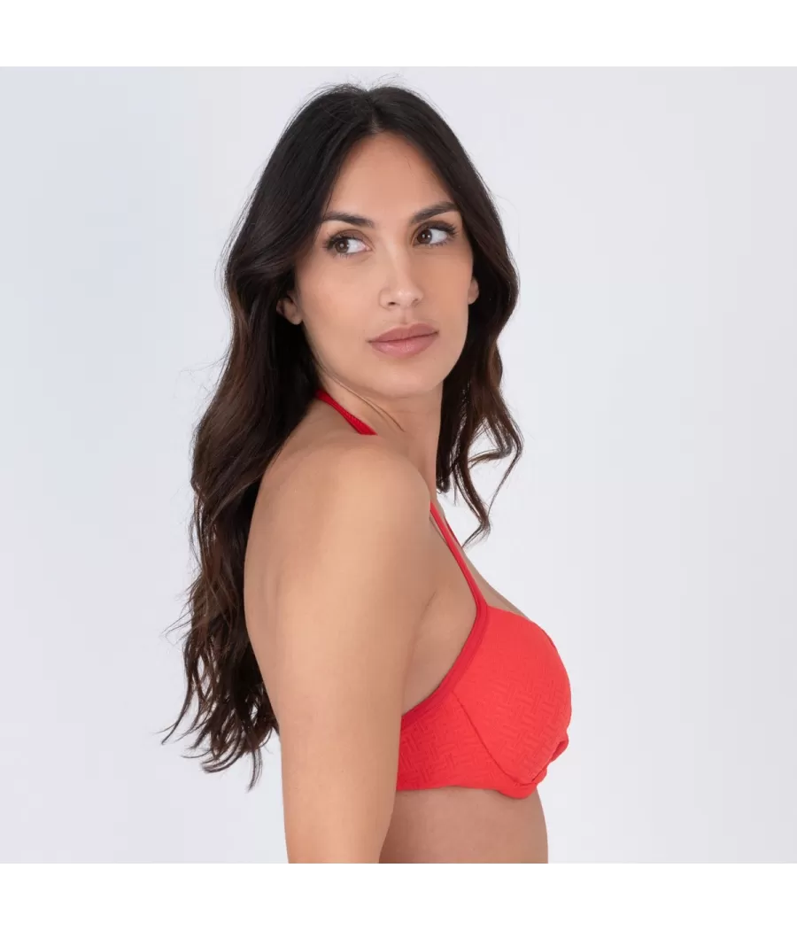 Haut de maillot femme coques somptueux rouge | Kiwi Saint Tropez