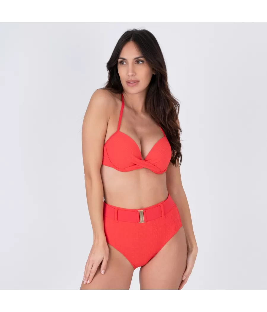 Haut de maillot femme coques somptueux rouge | Kiwi Saint Tropez