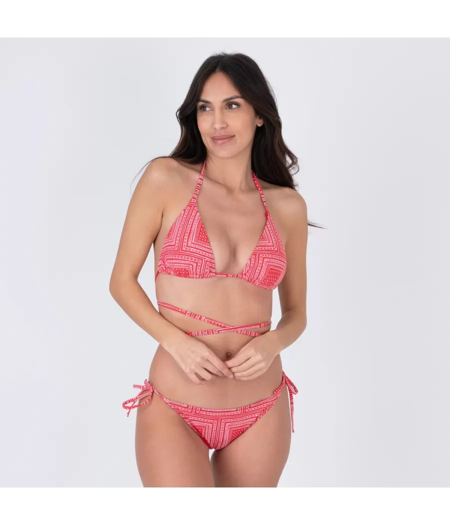 Culotte de maillot femme nouée bandana rouge | Kiwi Saint Tropez