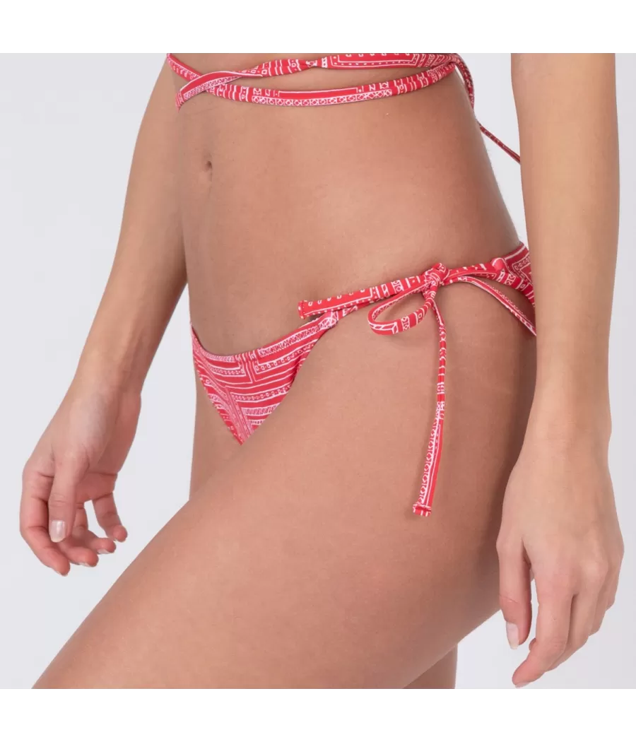 Culotte de maillot femme nouée bandana rouge | Kiwi Saint Tropez