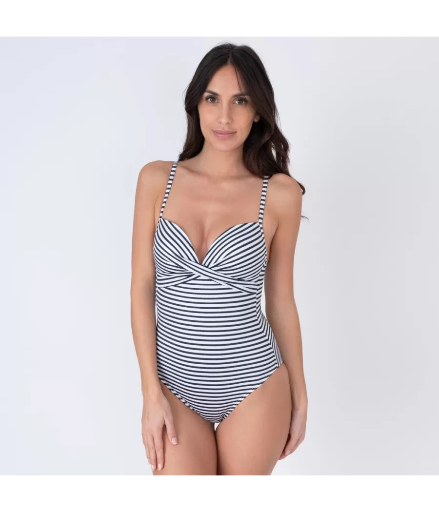 Maillot 1 pièce femme coques marina navy | Kiwi Saint Tropez