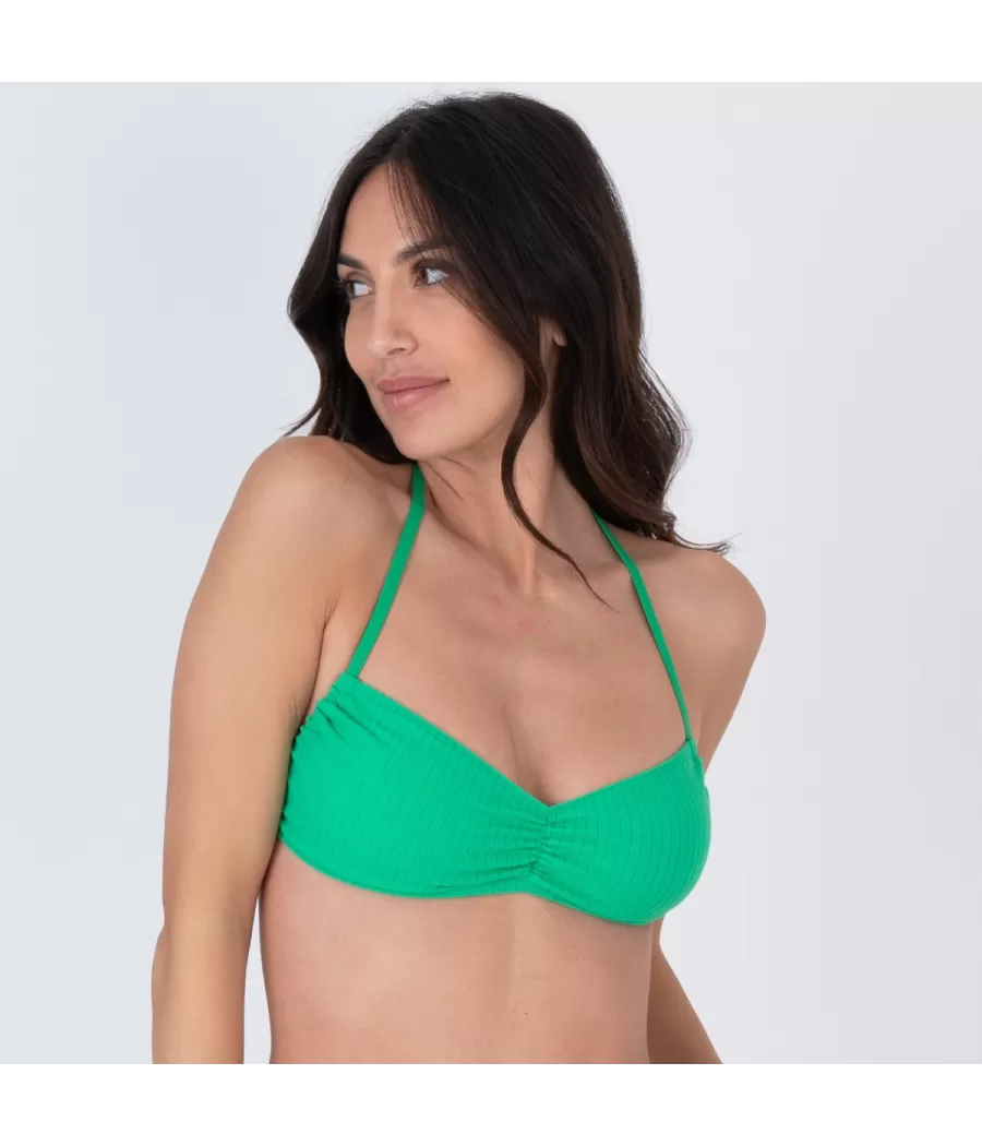 Haut de maillot femme bandeau sponge vert | Kiwi Saint Tropez