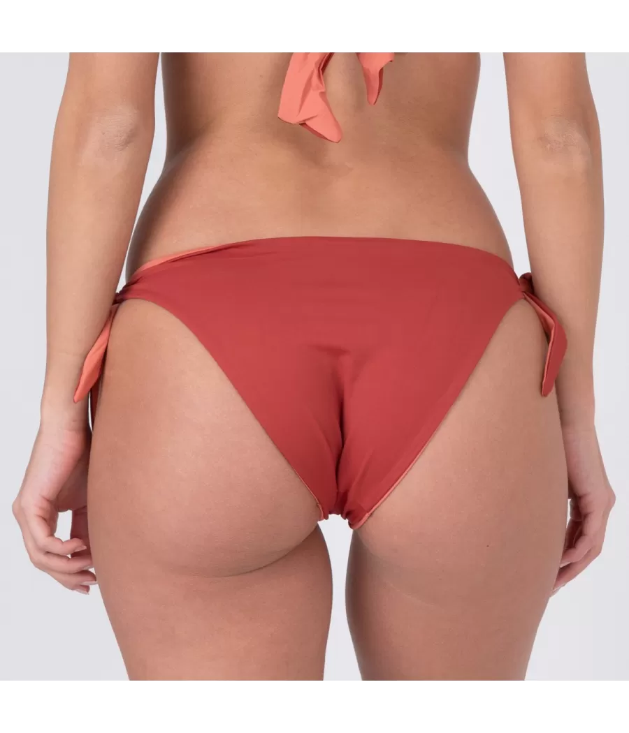 Culotte de maillot femme nouée bicolore terre | Kiwi Saint Tropez