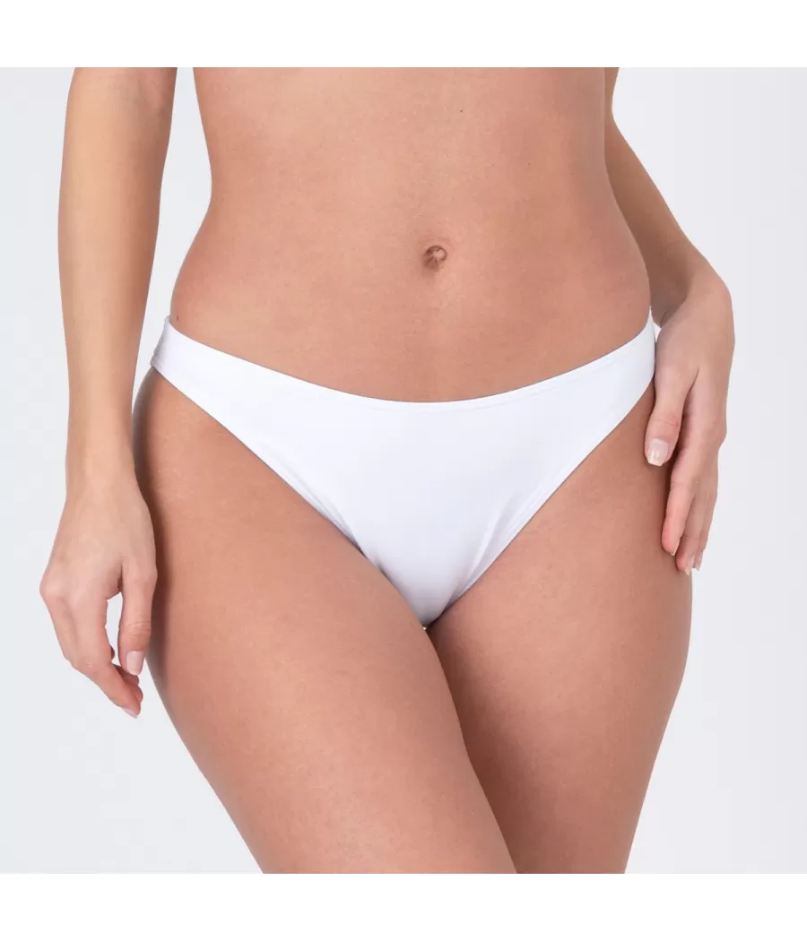 Culotte de maillot femme basique savane blanc - Maillots séparables unis | Kiwi Saint Tropez