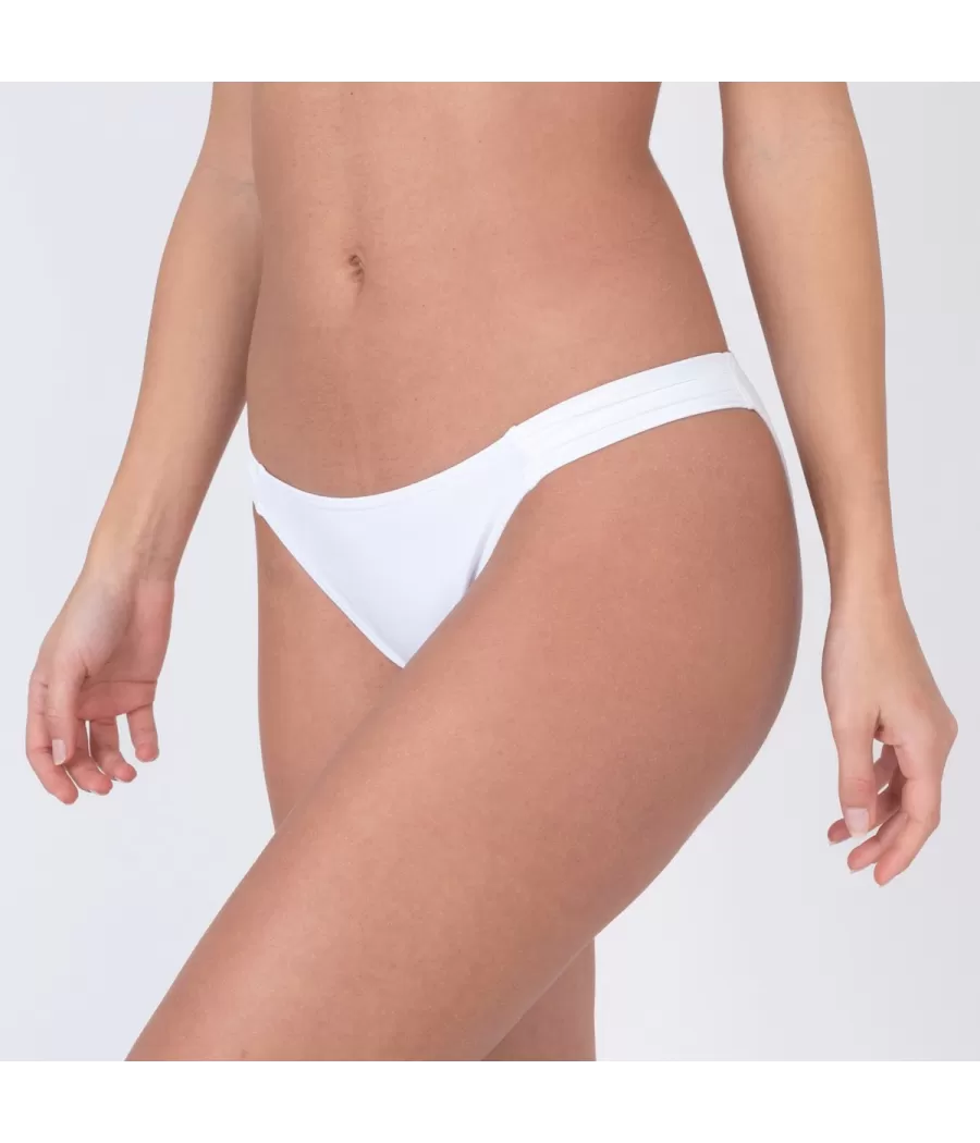 Culotte de maillot femme echancrée savane blanc | Kiwi Saint Tropez