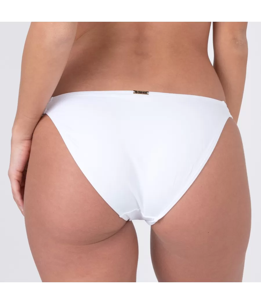 Culotte de maillot femme echancrée savane blanc | Kiwi Saint Tropez