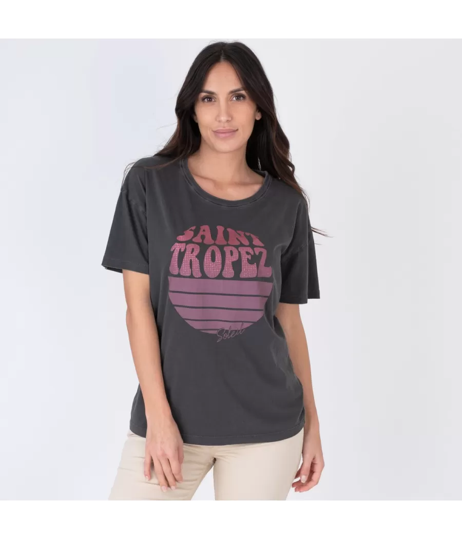 Dames disco t-shirt Saint Tropez carbon - T-shirts femme | Kiwi Saint Tropez