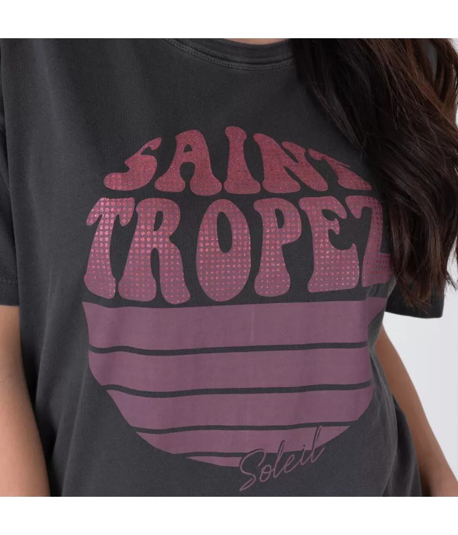 T-shirt femme disco Saint Tropez carbone - T-shirts women | Kiwi Saint Tropez