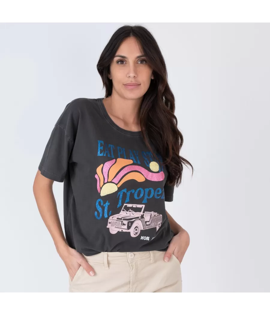 T-shirt femme play Saint Tropez carbone - T-shirts women | Kiwi Saint Tropez