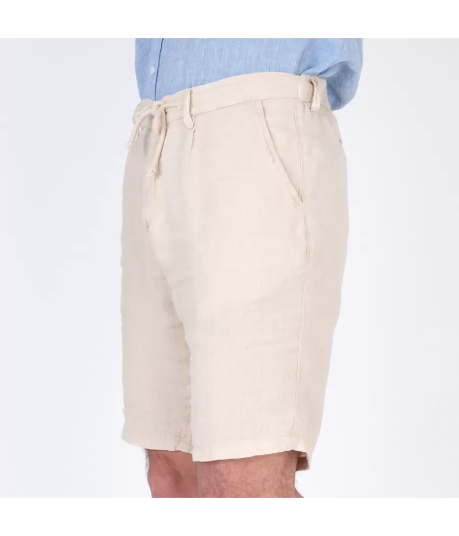 Bermuda homme lin beige | Kiwi Saint Tropez