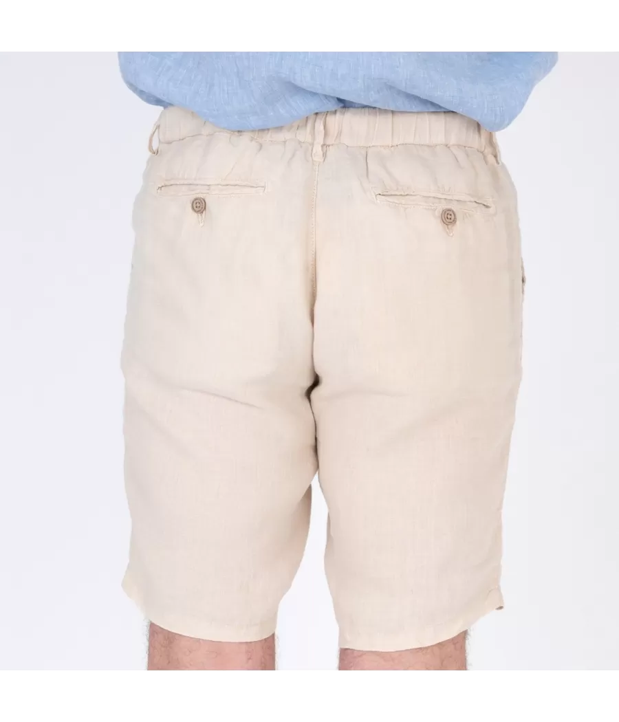 Bermuda homme lin beige | Kiwi Saint Tropez