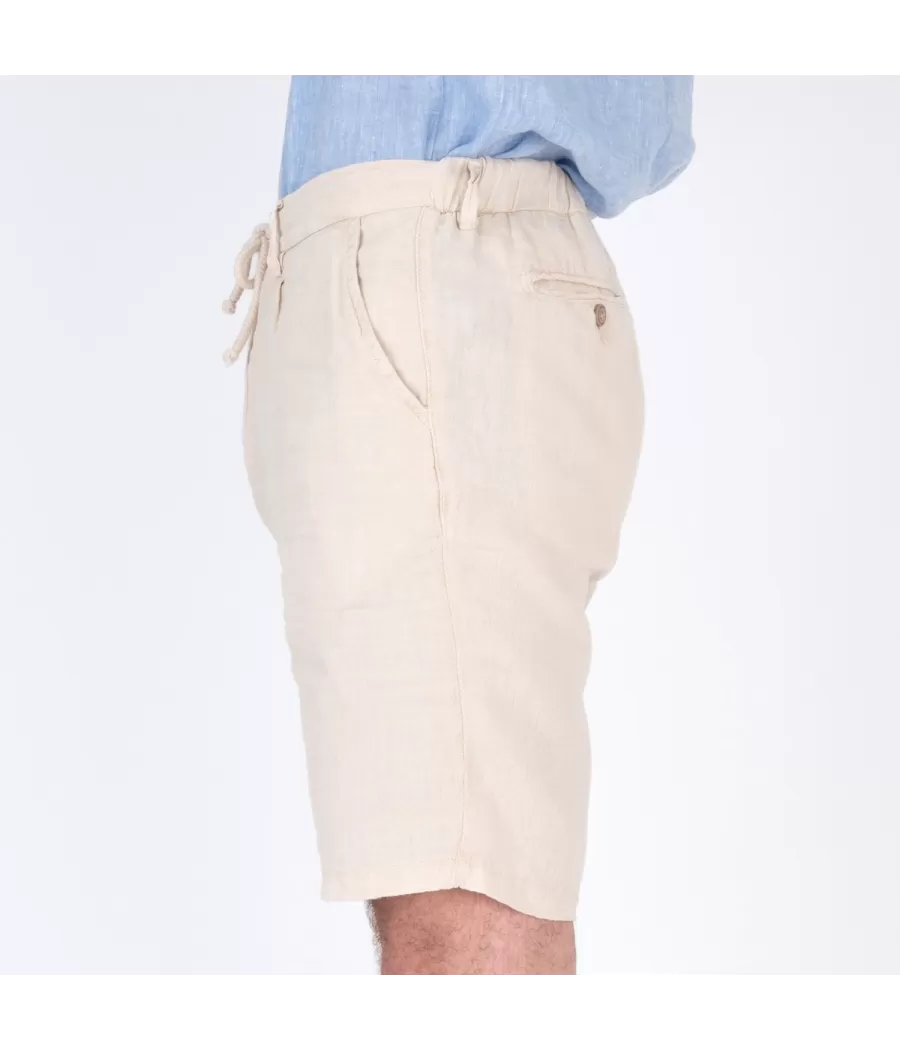 Bermuda homme lin beige | Kiwi Saint Tropez