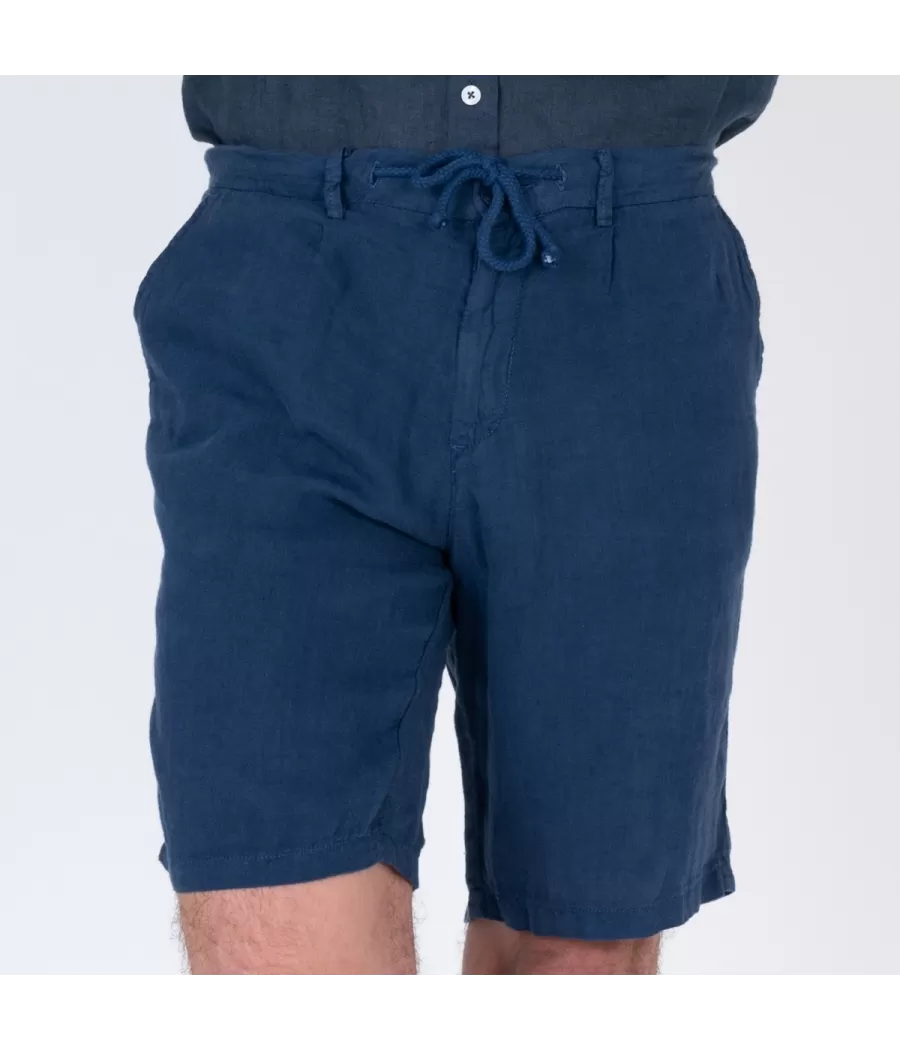 Bermuda homme lin marine Kiwi Saint Tropez Taille accessoires S Couleur principale Bleu