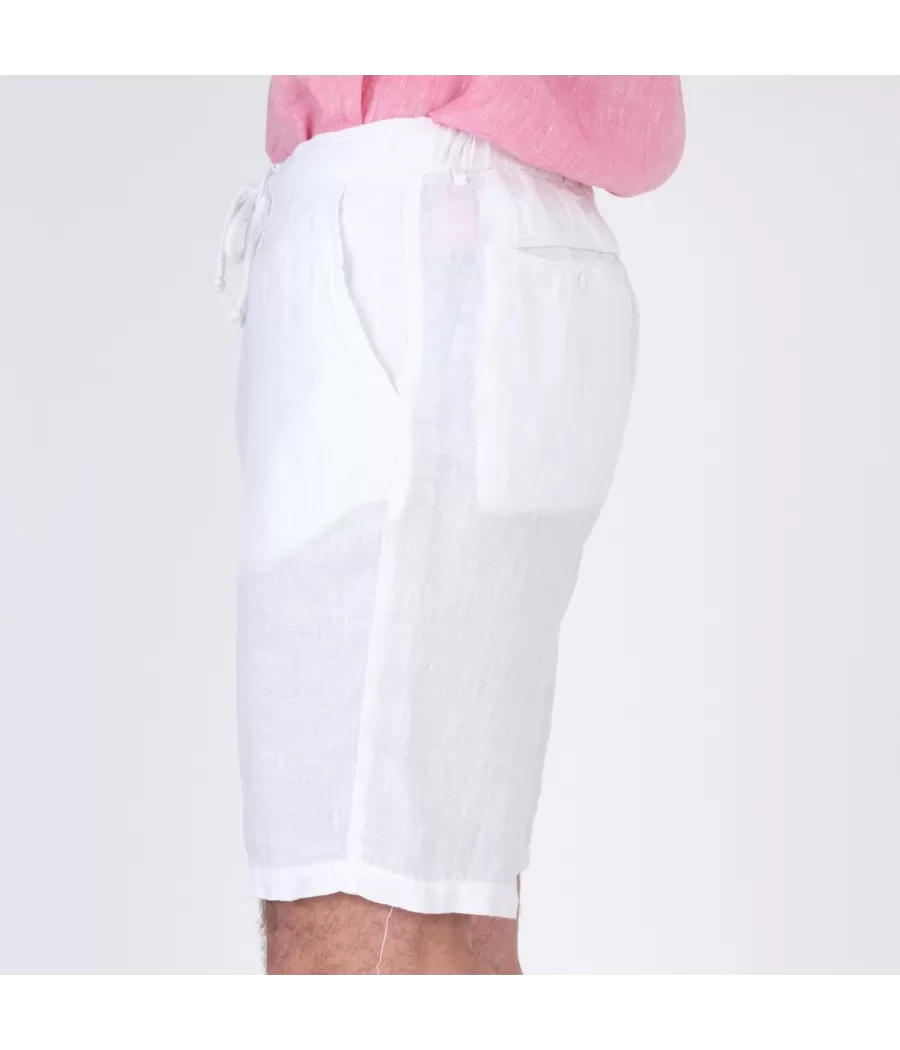 Heren Bermuda wit linnen - Bermudas homme | Kiwi Saint Tropez