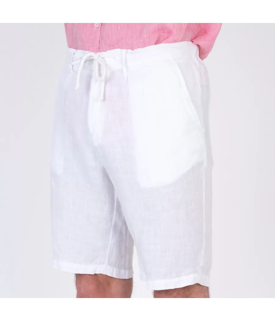 Heren Bermuda wit linnen - Bermudas homme | Kiwi Saint Tropez