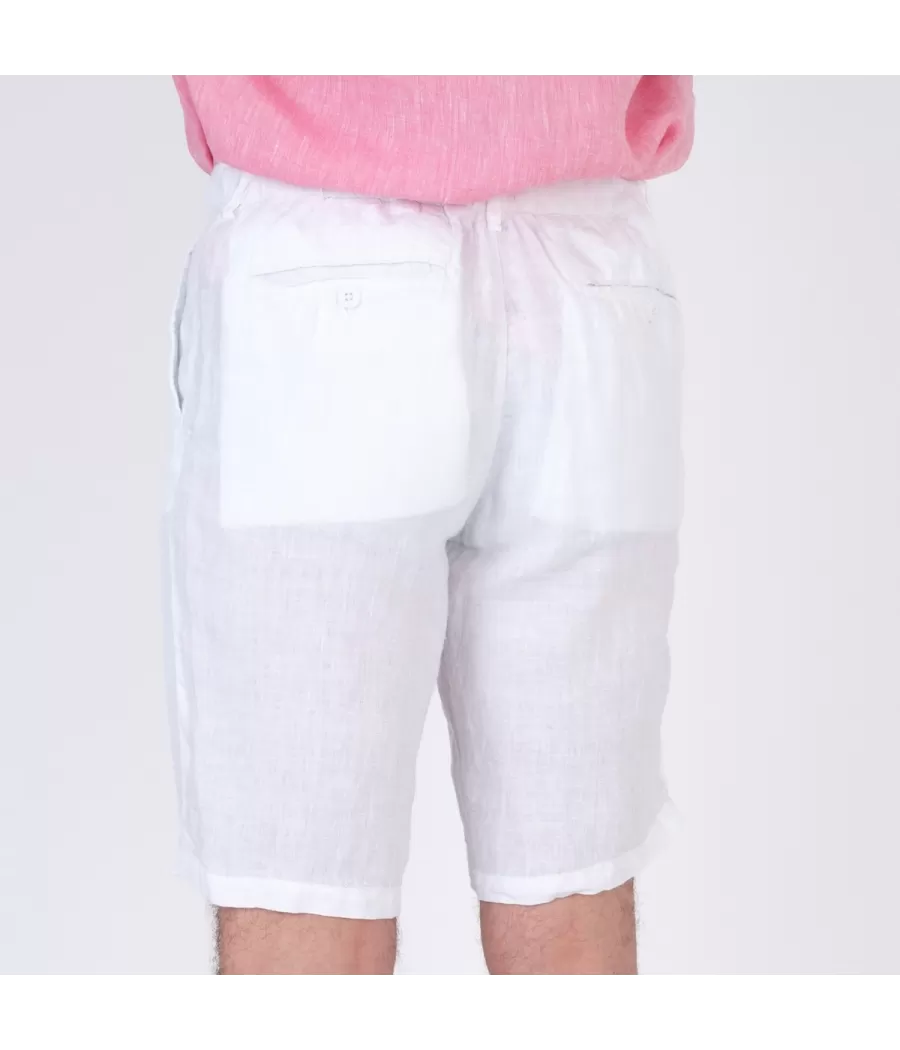 Heren Bermuda wit linnen - Bermudas homme | Kiwi Saint Tropez