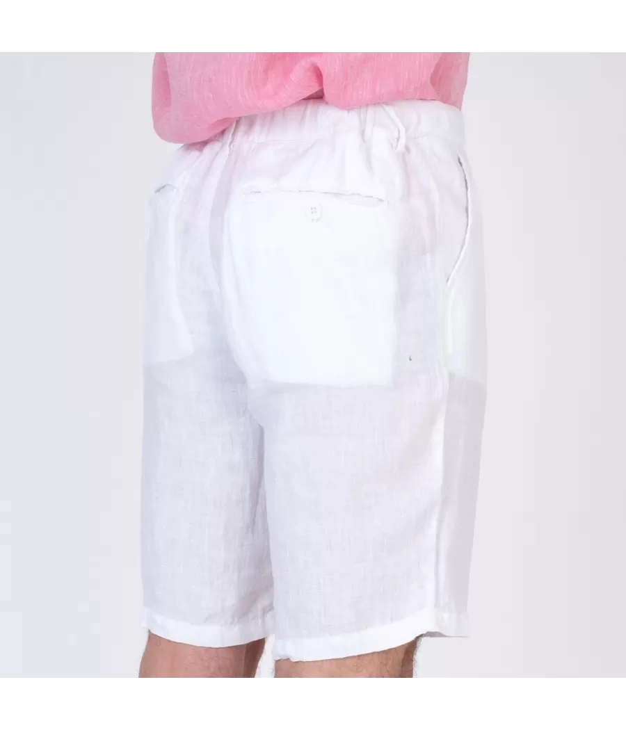 Heren Bermuda wit linnen - Bermudas homme | Kiwi Saint Tropez