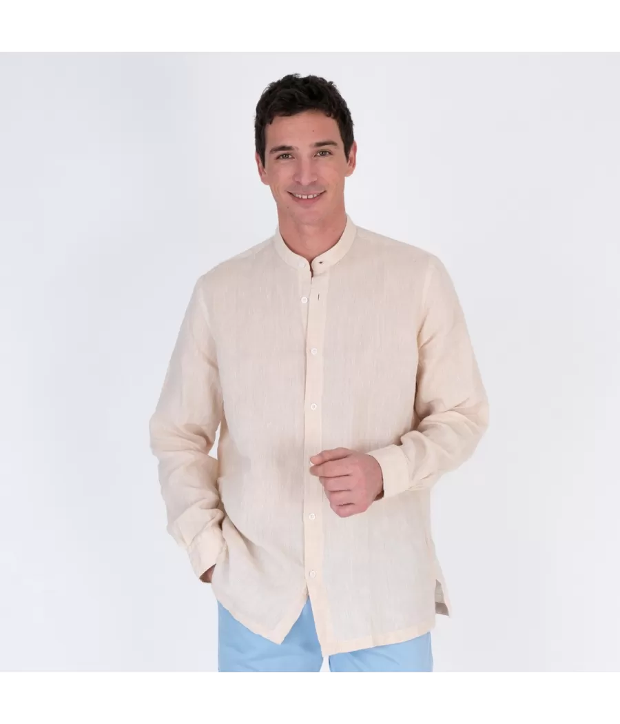 Chemise homme en lin radja naturel | Kiwi Saint Tropez