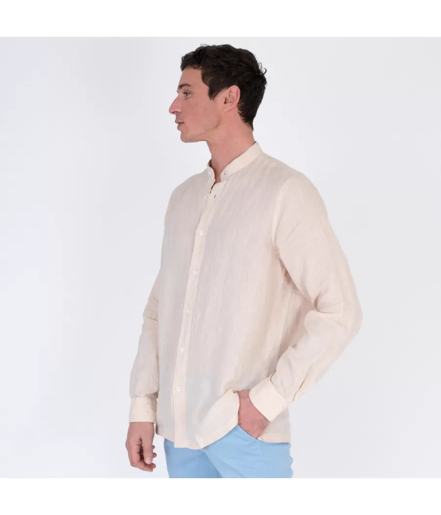 Chemise homme en lin radja naturel | Kiwi Saint Tropez