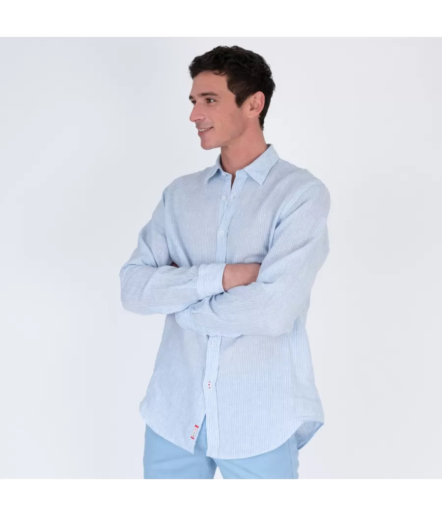 Chemise homme en lin lima ciel - Shirts men  | Kiwi Saint Tropez