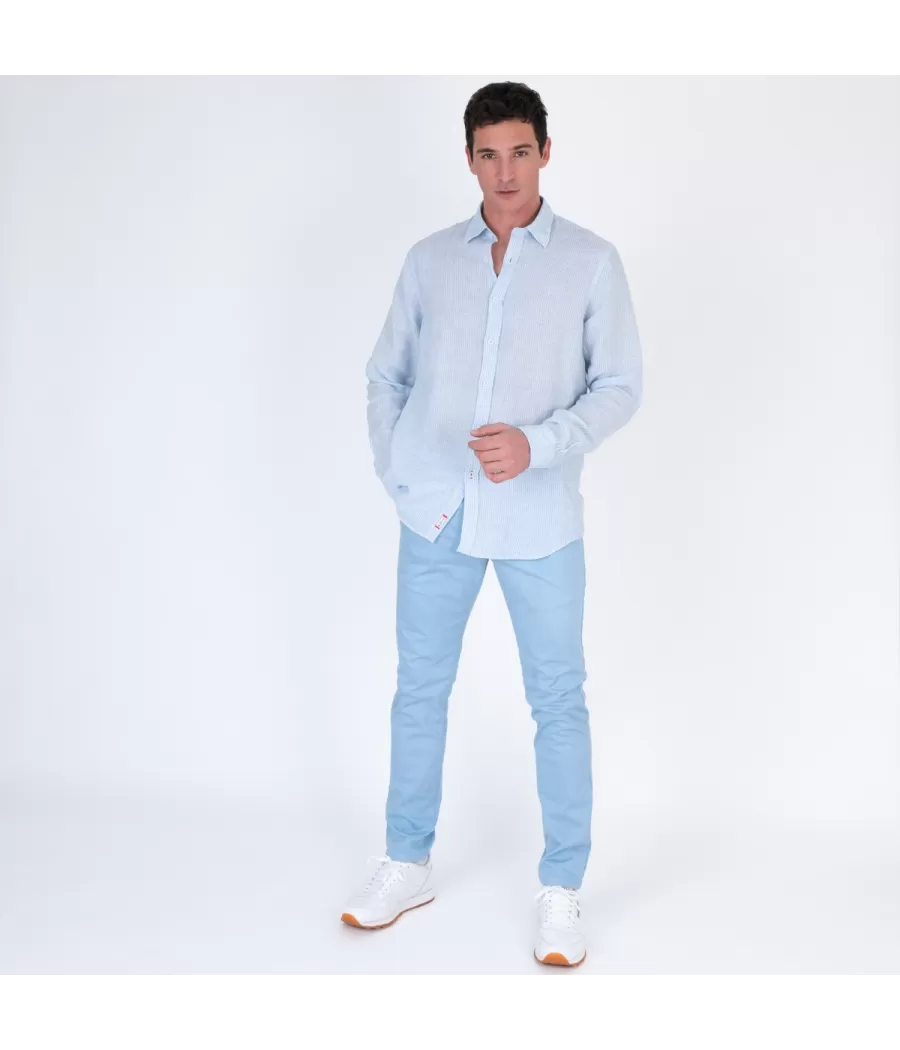 Chemise homme en lin lima ciel | Kiwi Saint Tropez