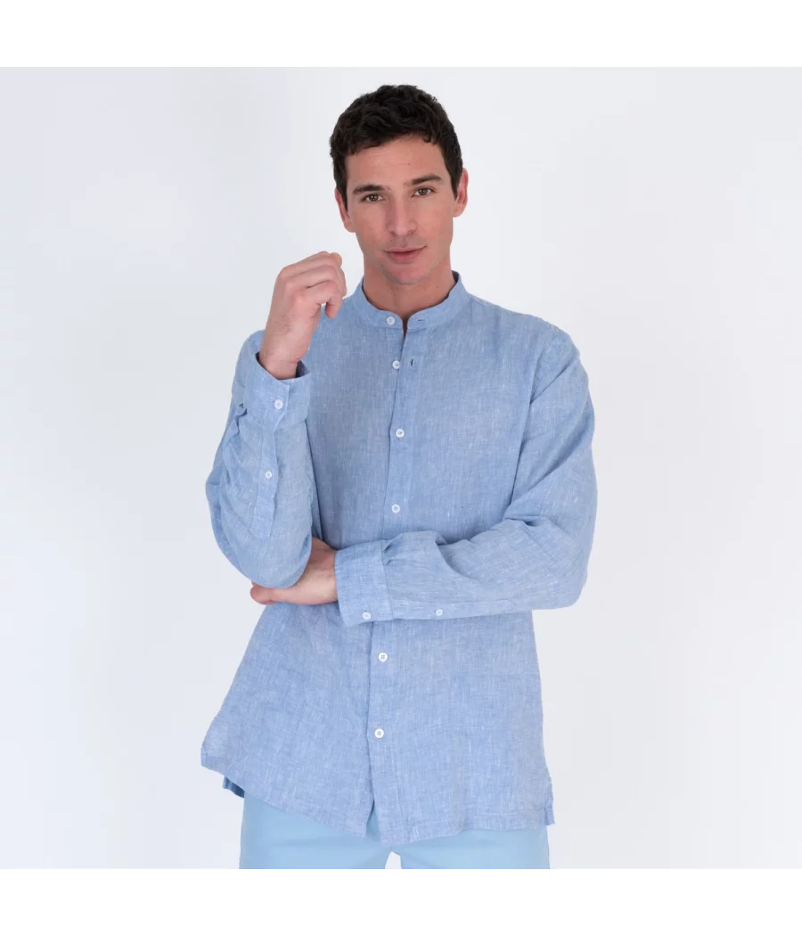 Chemise homme en lin radja bleu - Chemises homme | Kiwi Saint Tropez