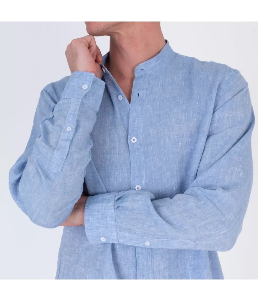 Chemise homme en lin radja bleu | Kiwi Saint Tropez