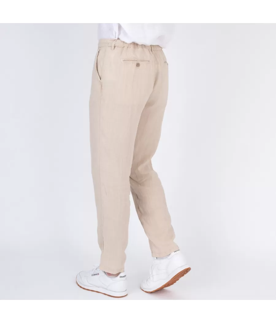 Pantalon homme lin beige - Pantalons homme | Kiwi Saint Tropez