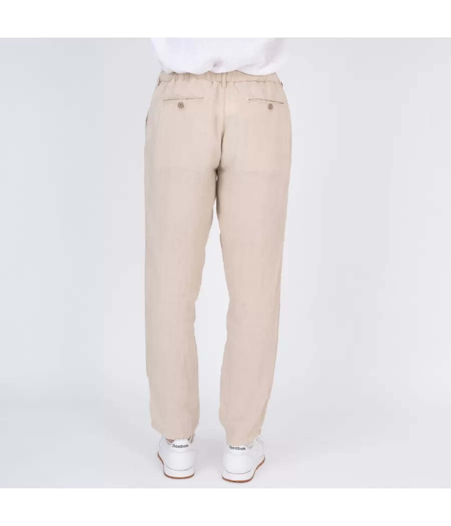 Pantalon homme lin beige | Kiwi Saint Tropez