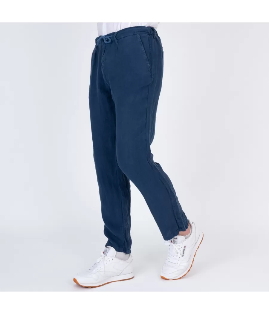 Pantalon homme lin marine | Kiwi Saint Tropez