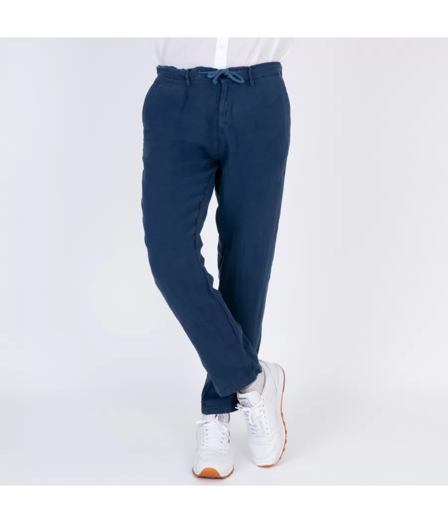 Pantalon homme lin marine | Kiwi Saint Tropez