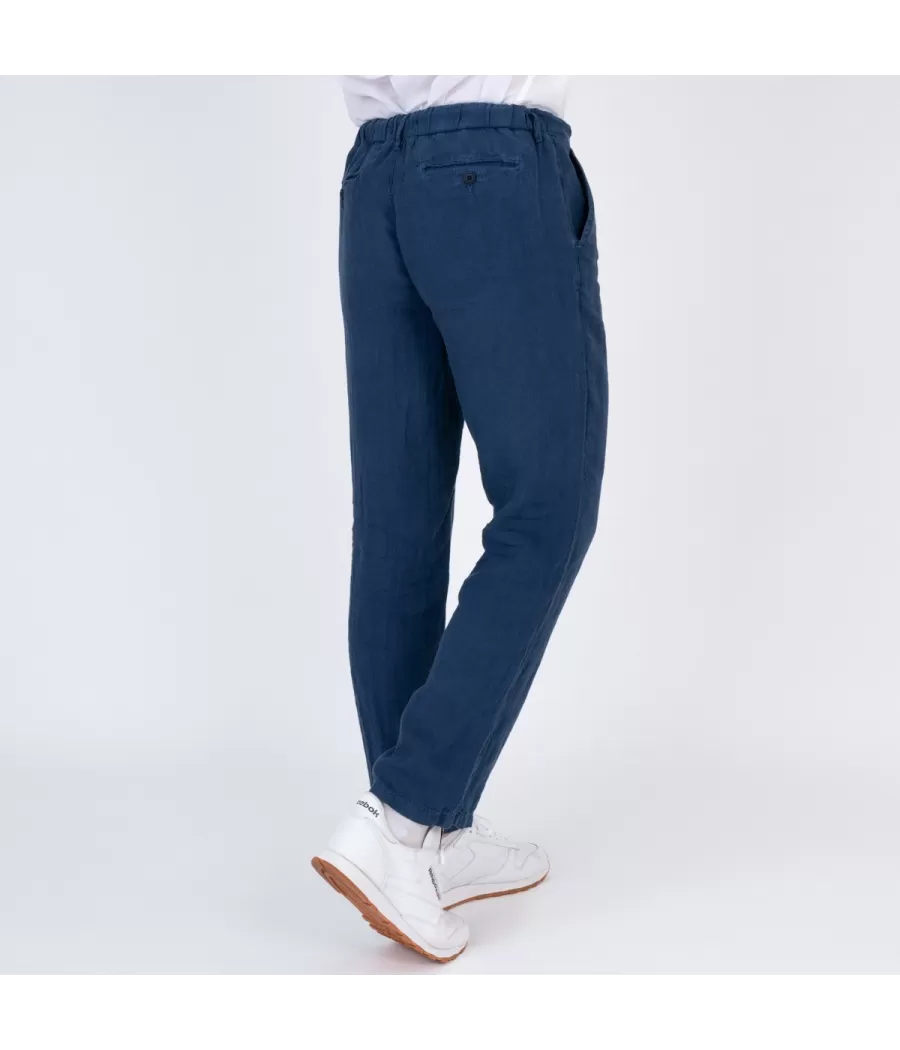 Pantalon homme lin marine | Kiwi Saint Tropez