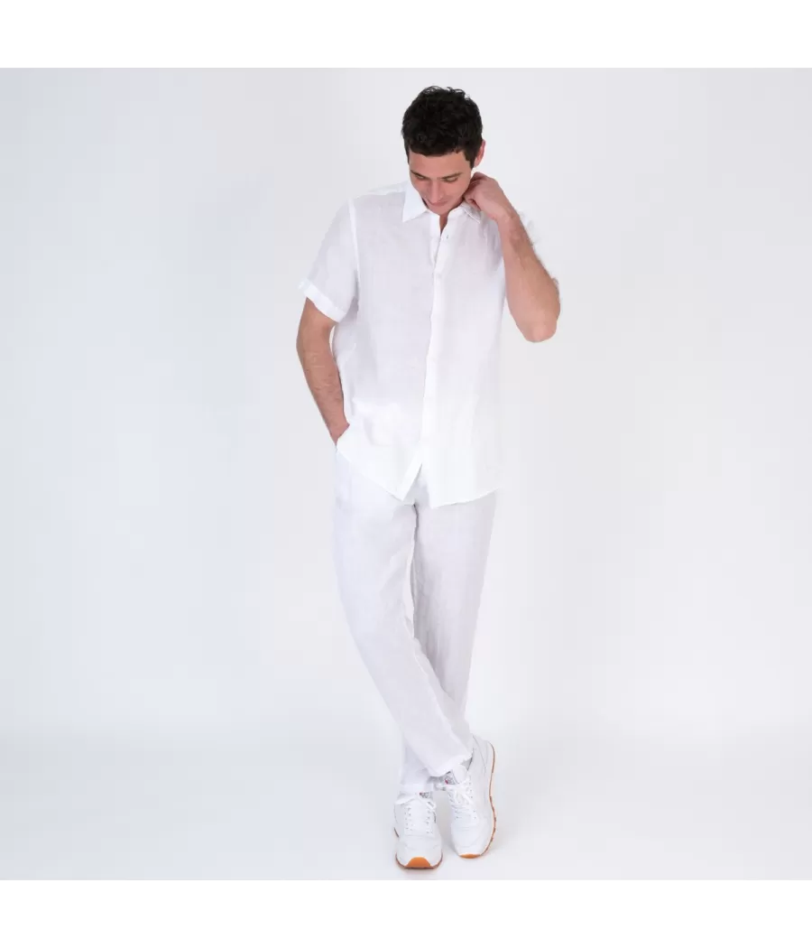 Pantalon homme lin blanc - Pantalons homme | Kiwi Saint Tropez