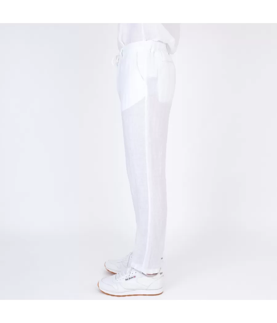 Witte linnen herenbroek - Pantalons homme | Kiwi Saint Tropez