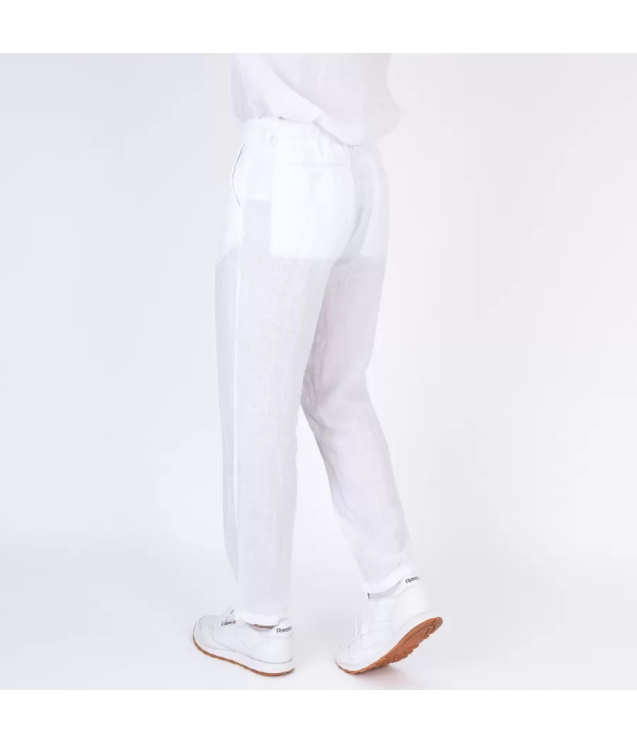 Pantalon homme lin blanc - Pantalons homme | Kiwi Saint Tropez