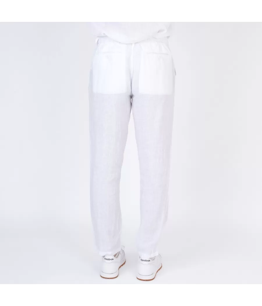 Pantalon homme lin blanc - Pantalons homme | Kiwi Saint Tropez