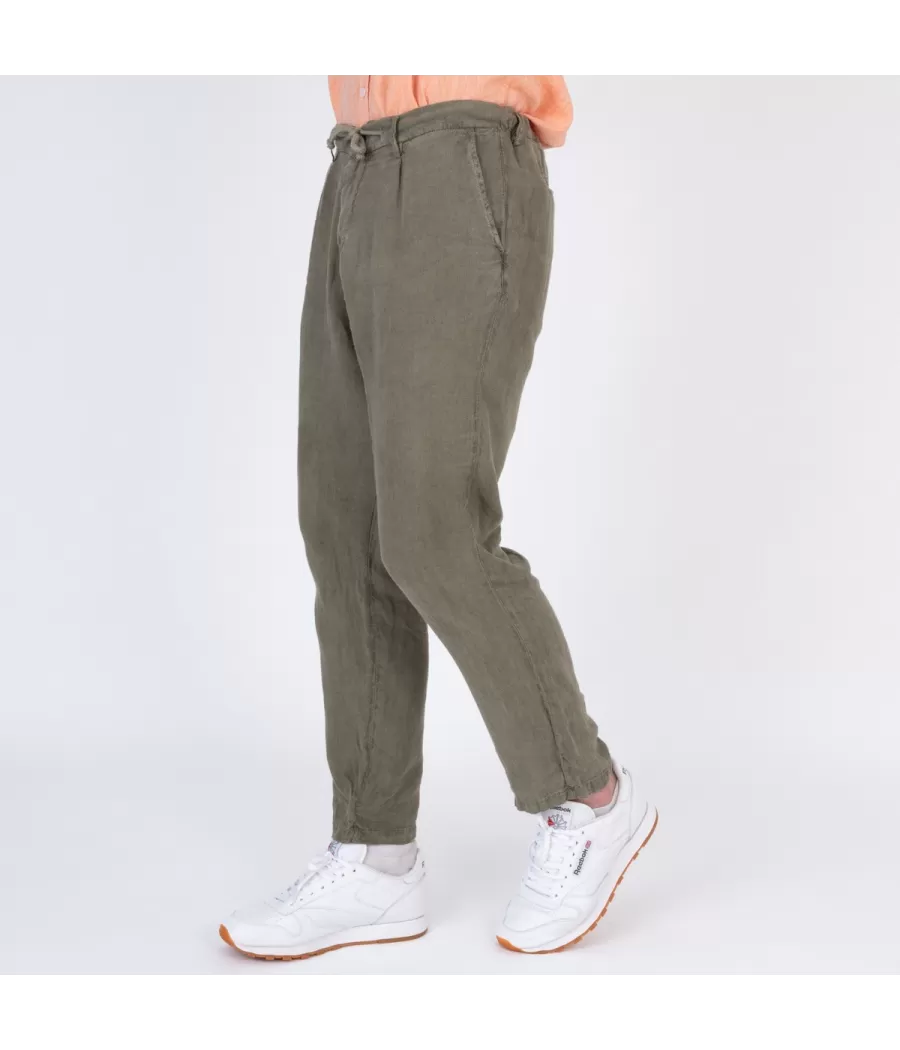 Pantalon homme lin kaki | Kiwi Saint Tropez